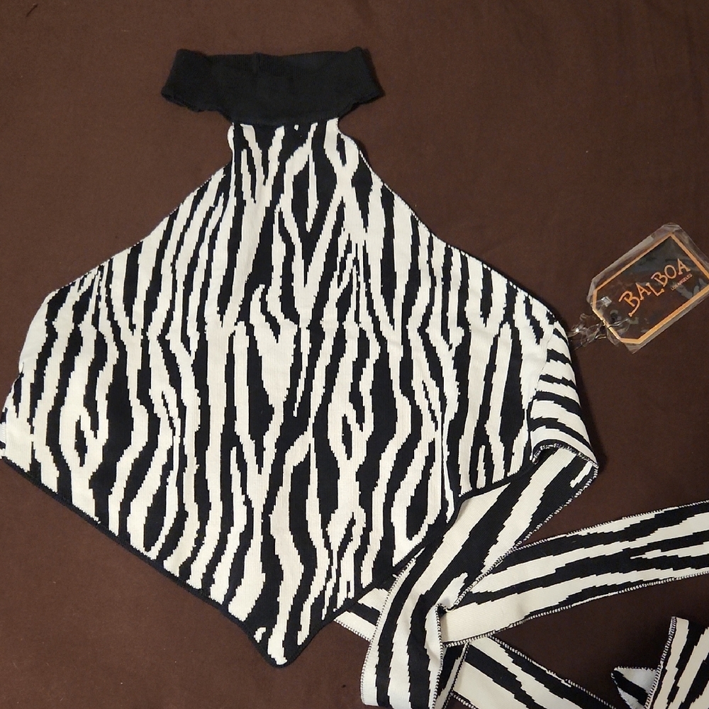 Balboa Zebra Print Scarf Top